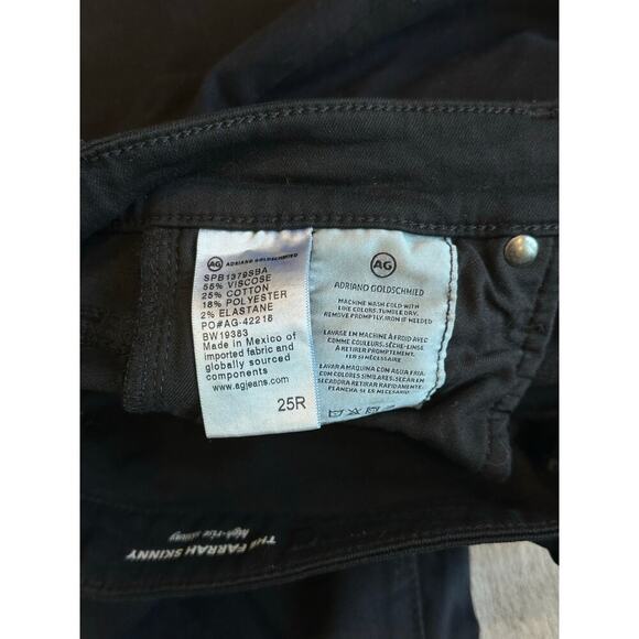 AG Adriano Goldschmied Farrah High-Rise Skinny Ankle Jean Black size 25 R - Picture 7 of 8